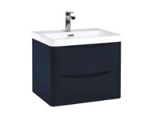 NEW (C145) 500MM BELLA INDIGO BLUE WALL HUNG VANITY UNIT. RRP £428.00. The Scudo Bella range ...