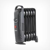 (H189) 6 Fin 800W Oil Filled Radiator - Black Compact Yet Powerful 800W Radiator With 6 Oil-Fil...