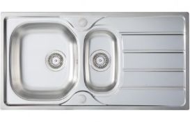 New (T205) Prima 1 Bowl Sink Stainless Steel, 965x500mm.