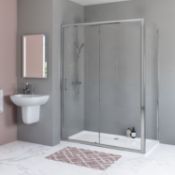 New (A120) 1000x800mm Sliding Shower Door Enclosure. RRP £379.99. Clear 6mm Tempered Glass Wit...