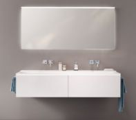 New Keramag xeno 2 Vanity Unit 807740 1395x350x475mm, White Matt. Rrp £956.44. With 2 Drawers ...