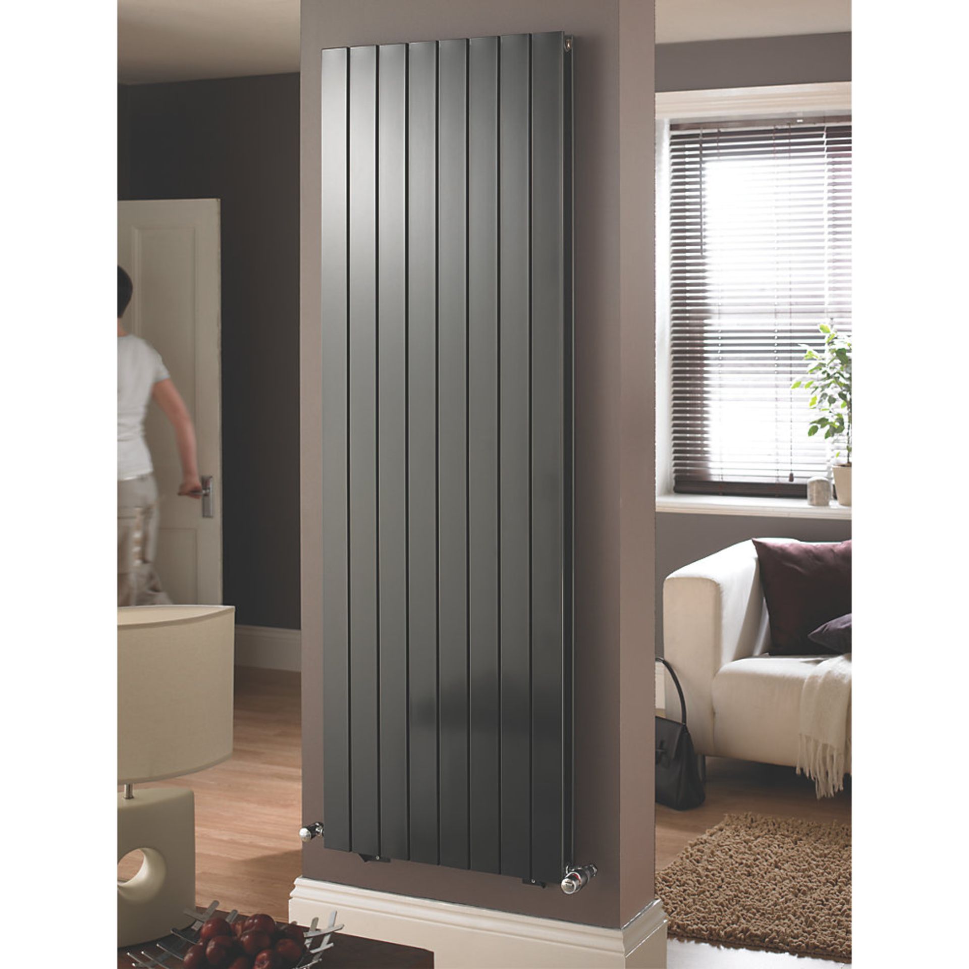 New (D42) Oceanus Duplex Horizontal Or Vertical Designer Radiator 1800 x 445mm Anthracite 4539...