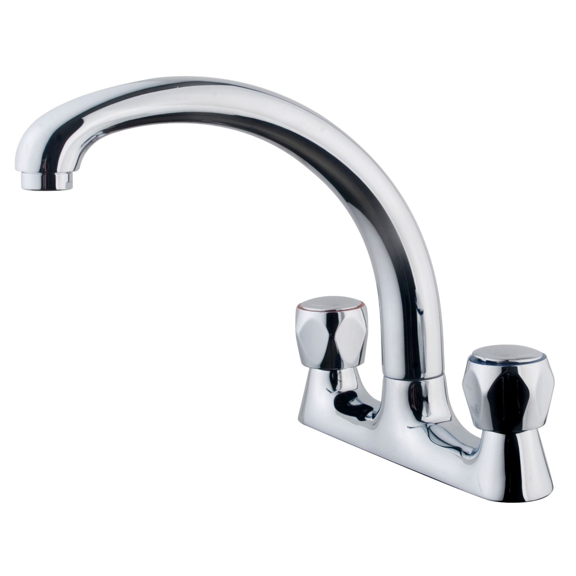 NEW (G166) Edith Chrome effect Kitchen Deck Mixer tap. This chrome finish deck mixer tap from t...