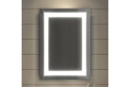 New & Boxed 500x700mm Modern Illuminated Backlit Led Light Bathroom Mirror + Demister Pad. RRP ...
