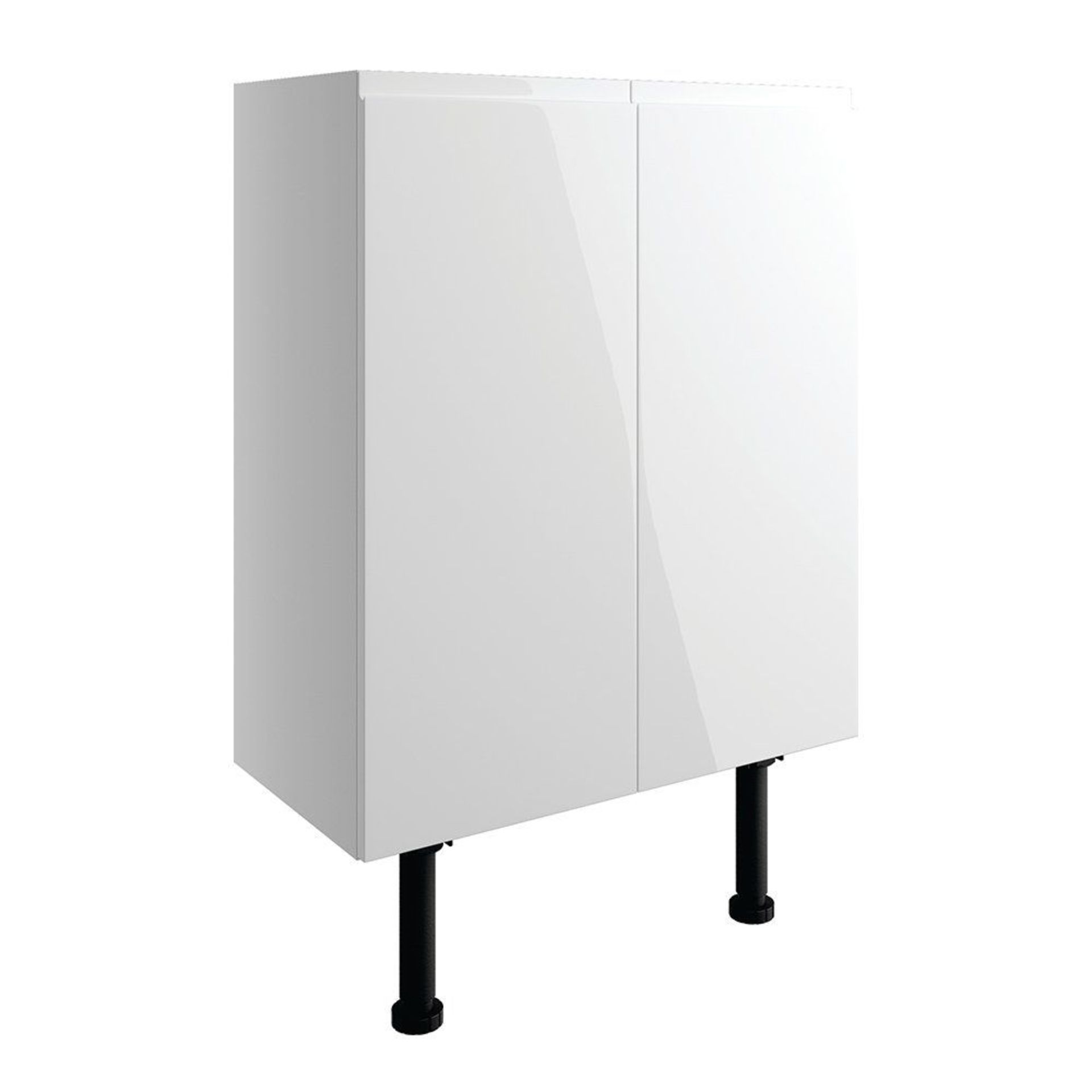 New (S198) Valesso 600mm 2 Door Full Depth Base Unit - White Gloss. RRP £265.99. Soft Close Fi...