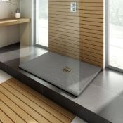 New 1000x800mm Rectangular Slate Effect Shower Tray In Grey. Manufactured In The Uk From H...