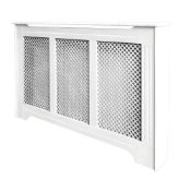 New (D177) Victorian Radiator Cover White 1420 x 210 x 918mm . White Finish. Provides A Practic...