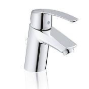 New Grohe Start 1 Lever Chrome Effect Modern Basin Mono Mixer Tap. This Modern Styled Chrome Si...