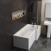 New (A57) 1700x860mm L Shape Right Hand Bath. Give Yourself More Comfort With Our L Shape Squar...