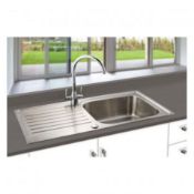NEW (F96) Signature Prima Deep 1.0 Bowl Kitchen Sink with Waste Kit 1000 L x 500 W - Stainless ...