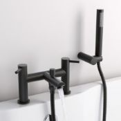 New & Boxed Matte Black Bath Shower Mixer Tap Iker. Rrp £479.99.Tb3020.Contemporary Urban Mat...