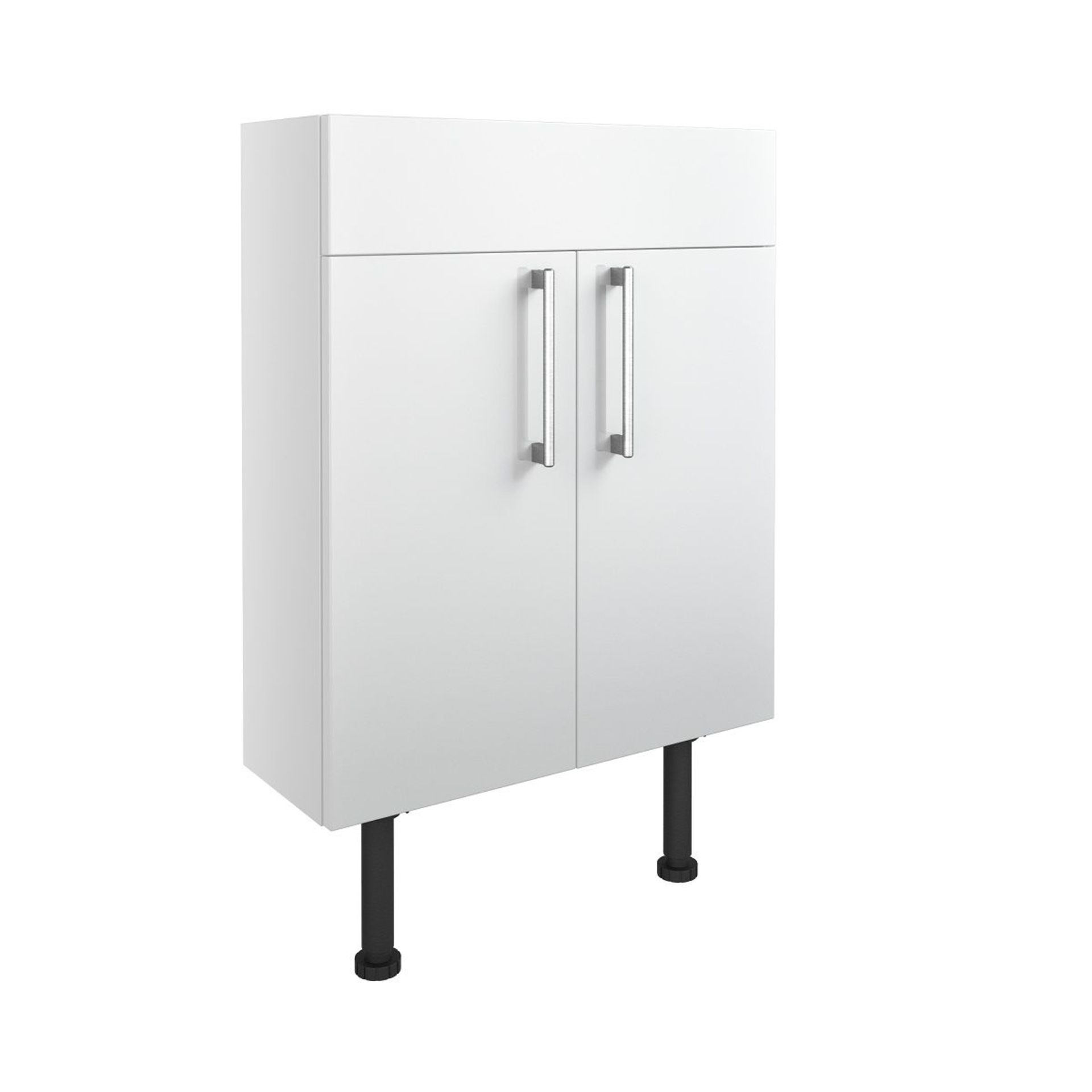 NEW (Q155) Alba Gloss White Slim Vanity Unit 600mm. RRP £445.00. Finished in Gloss White Deli... - Image 2 of 2