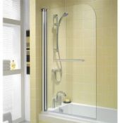New Twyford Of0969Cp Polished Chrome Outfit Single Panel Bath Screen,