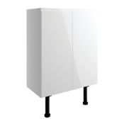 New (S198) Valesso 600mm 2 Door Full Depth Base Unit - White Gloss. RRP £265.99. Soft Close Fi...