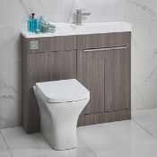 NEW (C1) 1000mm Slimline Furniture Pack Avola Grey - Basin, Wc Unit + And Basin Unit. RRP £846...