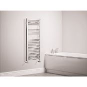 NEW (C161) CURVED TOWEL RADIATOR 1100 X 450MM CHROME 1037BTU. High quality chrome-plated steel ...