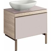 New Keramag Citterio Washbasin Cabinet 734 x 543 x 504 Light Oak, Beige Glass Front Ref. 835275...