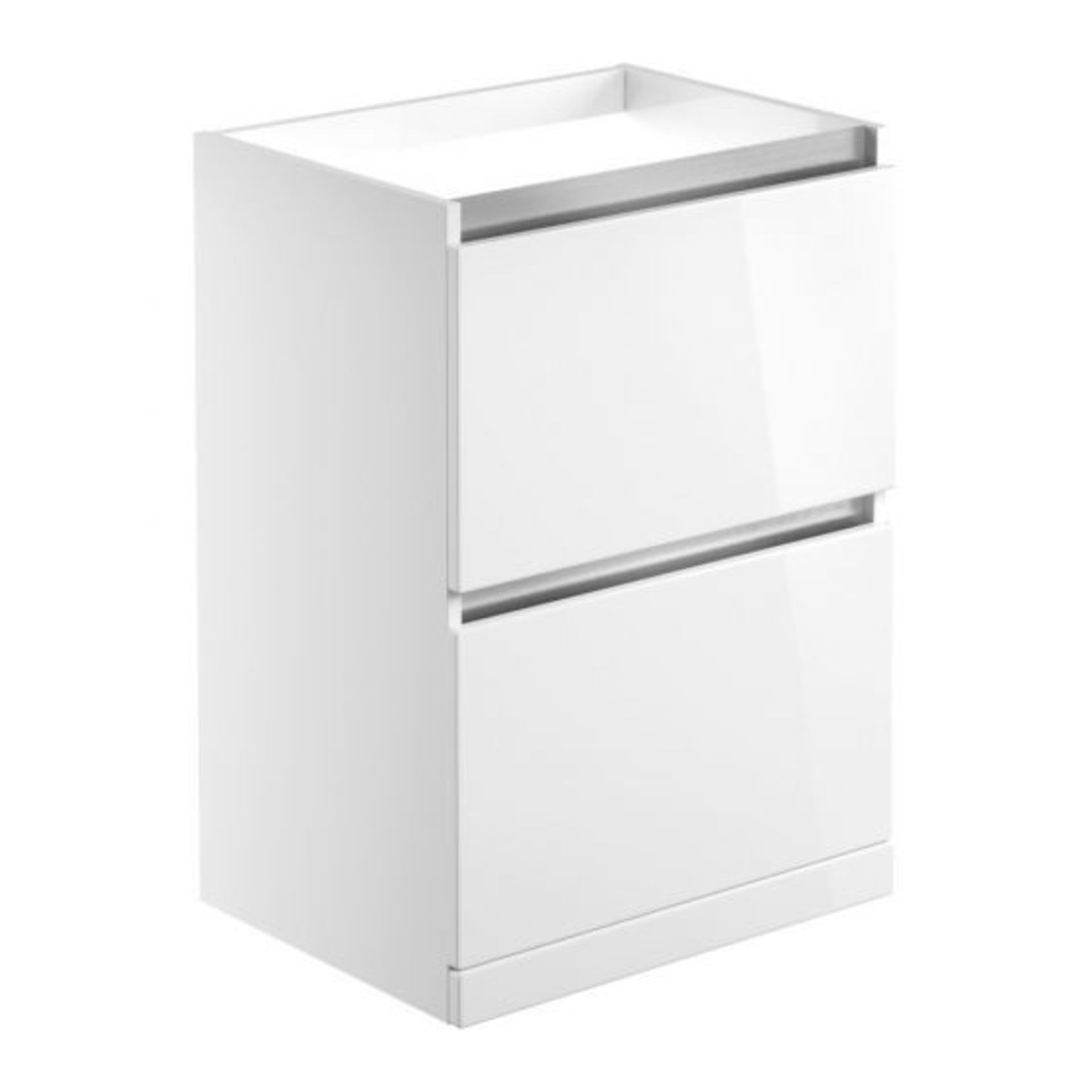 New (E31) Carino 600mm 2 Drawer Floor Standing Vanity Unit White Gloss. RRP £415.00. Comes Com... - Image 2 of 2