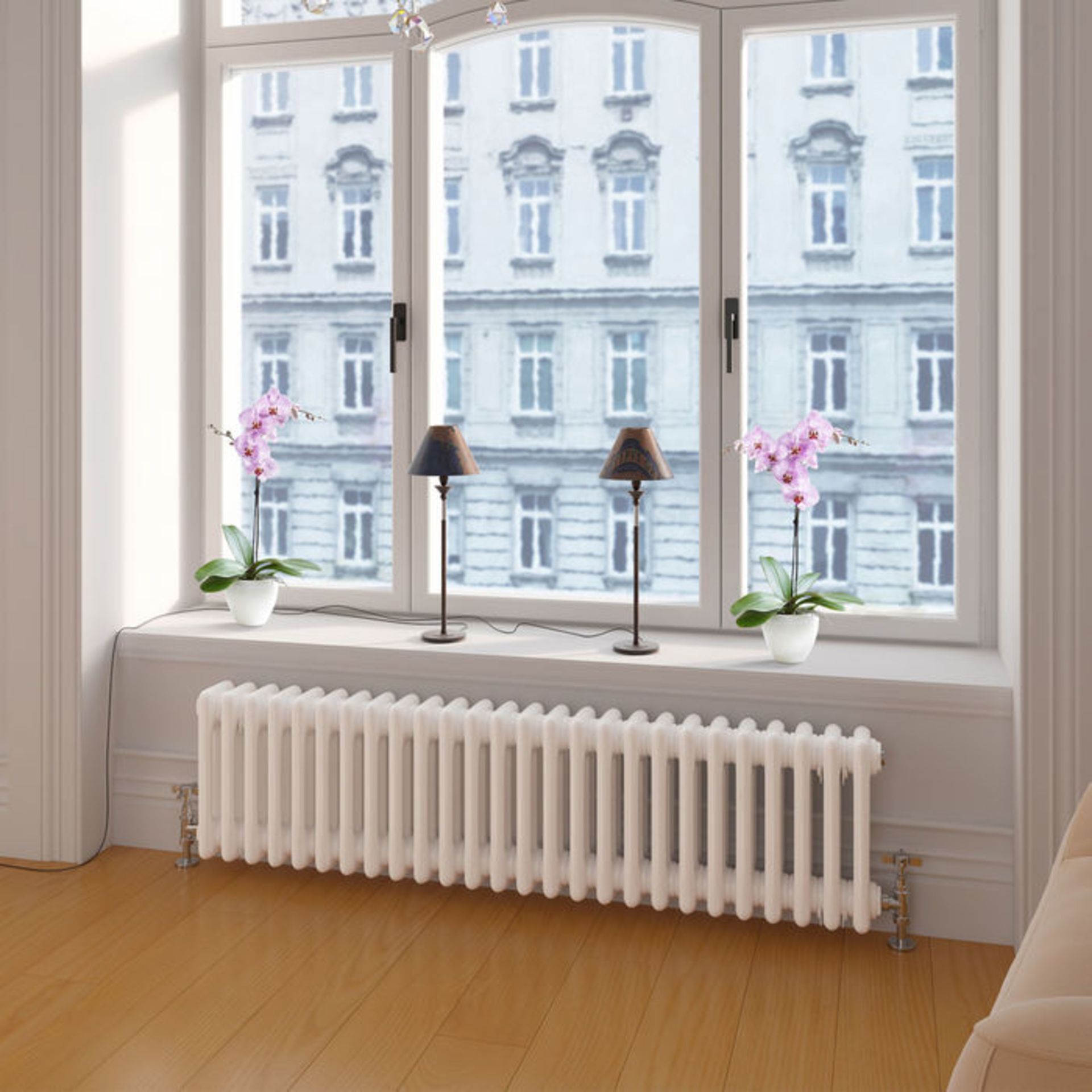 New (F8) 300x1042mm White Triple Panel Horizontal Colosseum Traditional Radiator. RRP £343.99... - Image 2 of 3