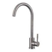 New (E185) Prima Soho Single Lever Brushed Steel Kitchen Mixer Tap. Brushed Steel Finish Single...