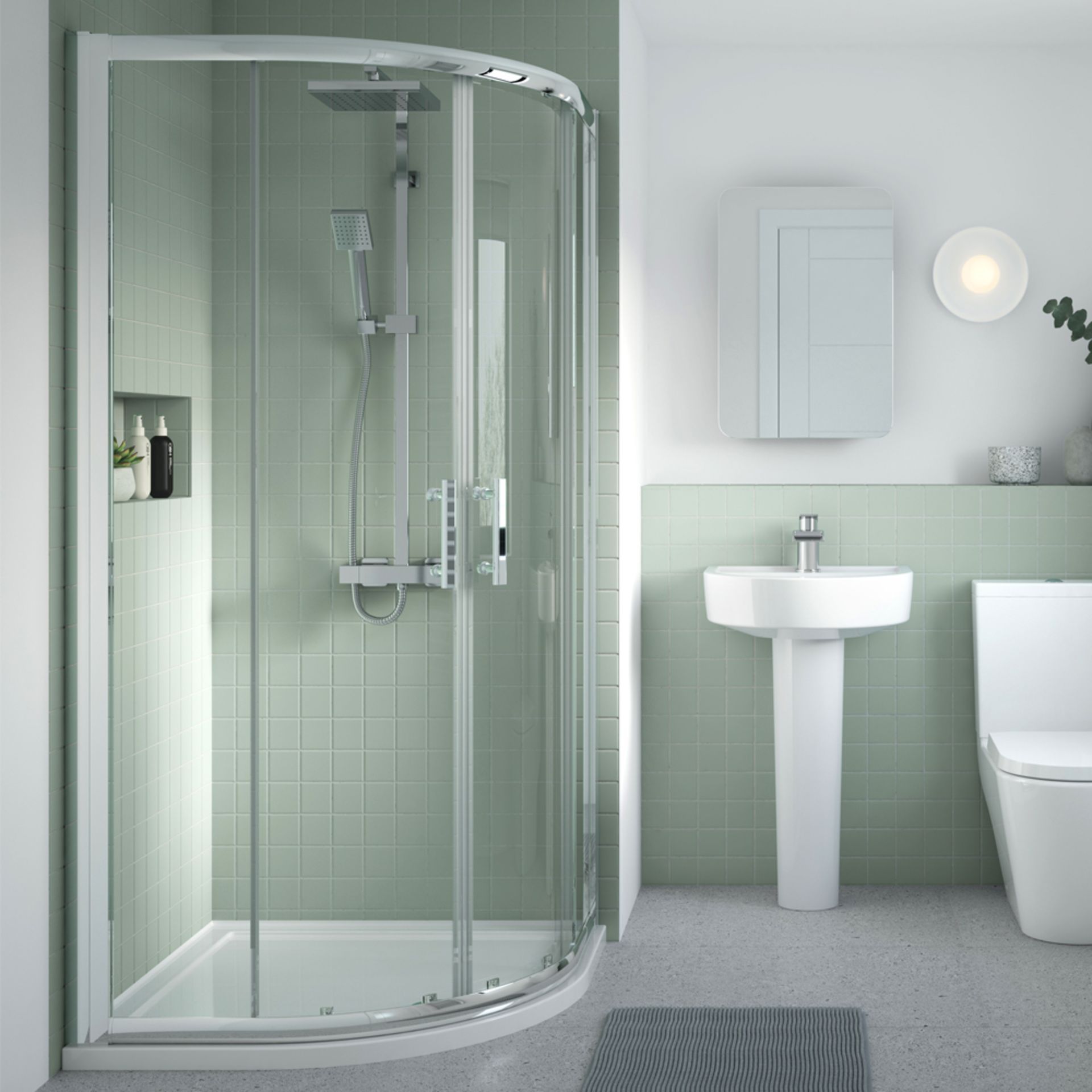 New Twyfords 800x800mm - G64703C1+2.Premium Easyclean Sliding Door Quadrant Shower Enclosure. R... - Image 3 of 3