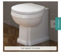 New & Boxed Cambridge Traditional Back To Wall Toilet & White Seat. Ccg629Bwp.Traditional Feat...