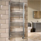 New (A184) 1200x600mm Flat Chrome Towel Rail Radiator. New (A184) 1200x600mm Flat Chrome Towel