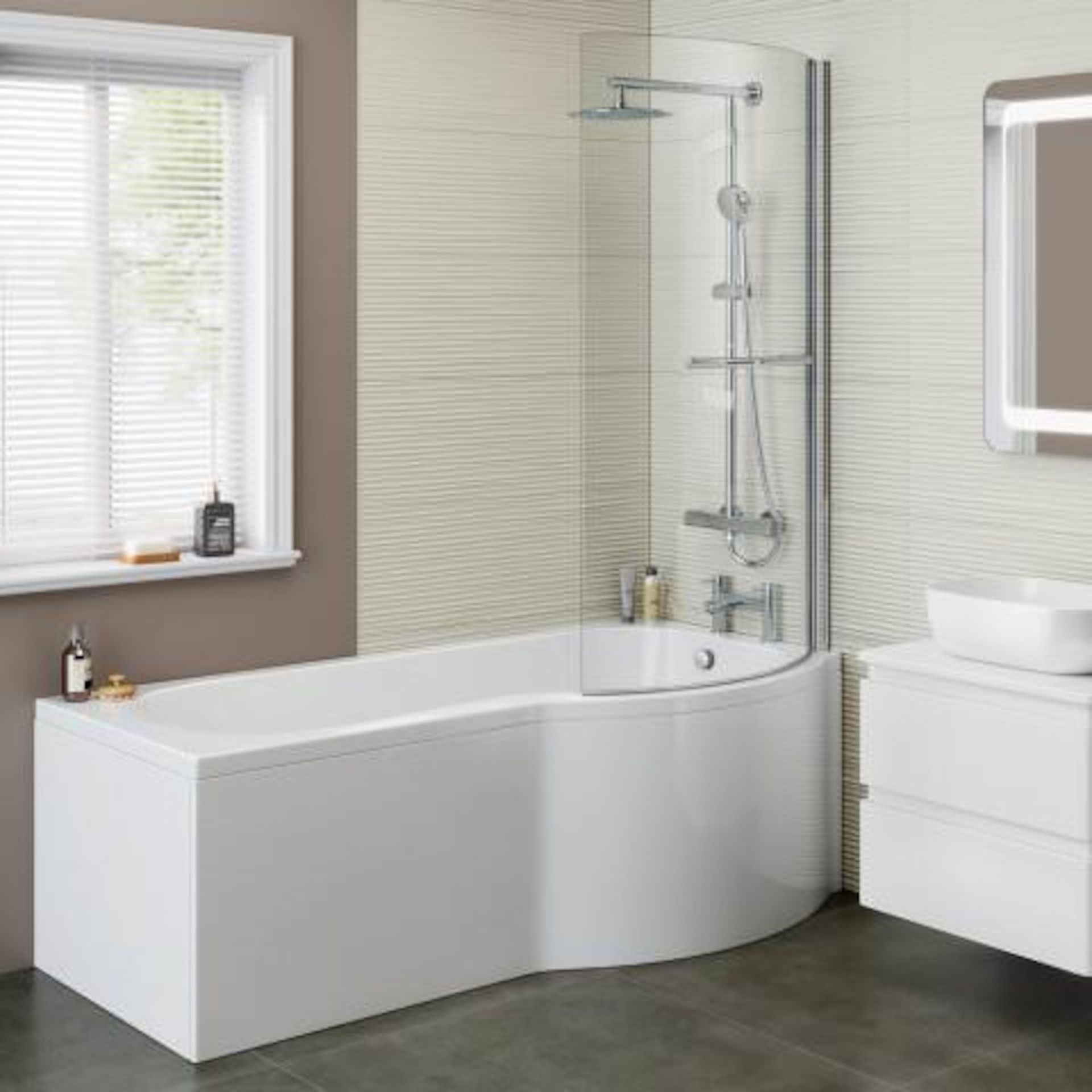 New (U157) 1700x850mm - Right Hand P-Shaped Bath. Rrp £399.99. Ideal Space Saving Solution Fo... - Image 2 of 3