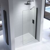 New (A164) 1000mm -8mm- Designer Black Framed Wetroom Panel. The Framed Beauty Black Frame... New (