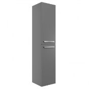 New (T153) 1600mm Wall Hung 2-Door Tall Unit 350mm Wide - Matt Urban Grey. RRP £465.99. Handle...