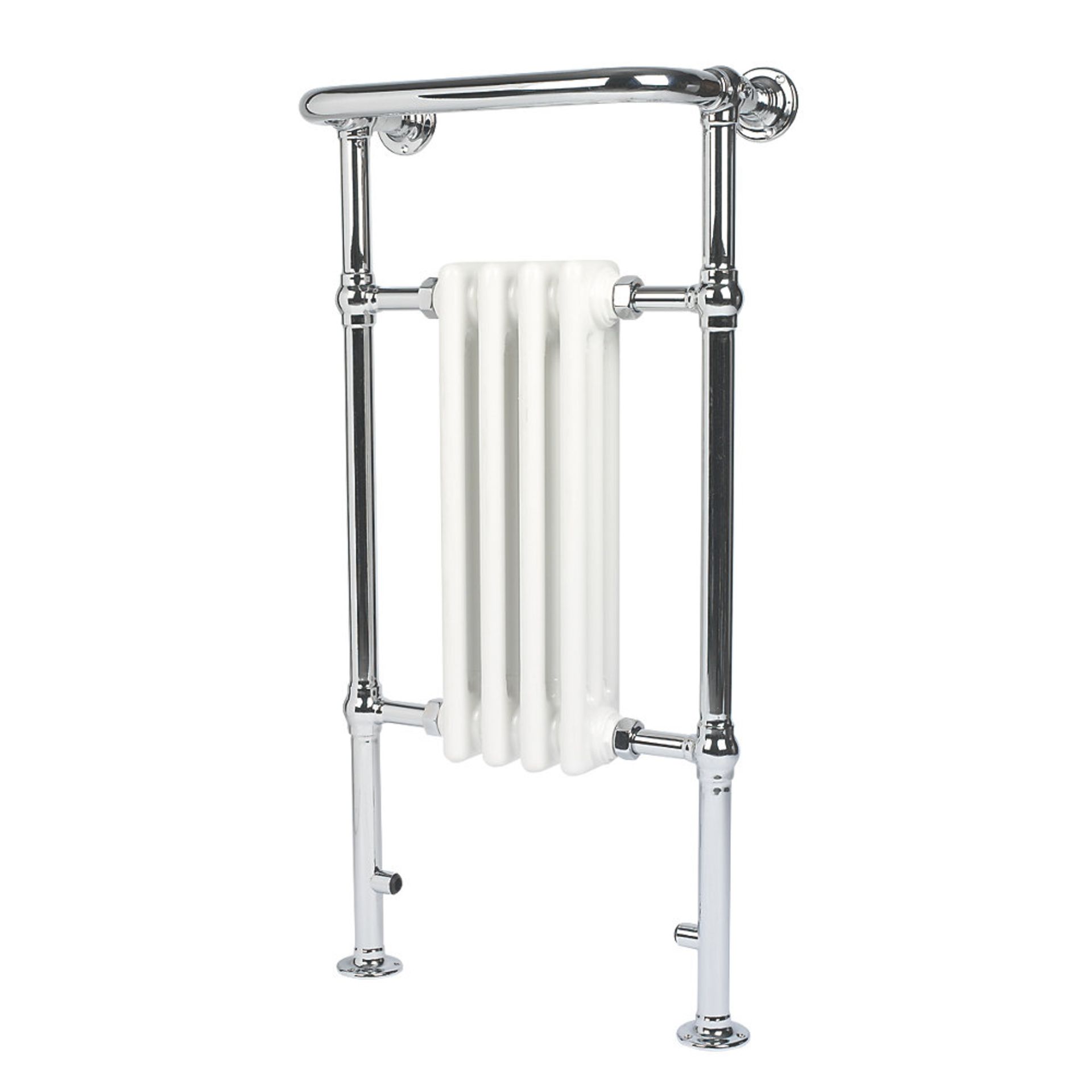 New (F20) Bathroom Radiator 952 x 479mm Chrome 1102 BTU. Traditional Victorian Powder-Coated S...