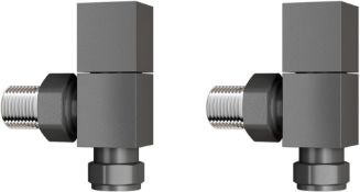 15 mm Standard Connection Square Angled Anthracite Radiator Valves. Ra03A. Complies With Bs27...