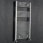 News (Z164) Curved Towel Radiator - Chrome 600 x 1200 mm. Rigorously Tested To Ensure Maximum ...