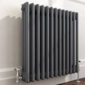 New & Boxed 600x600mm Anthracite Double Panel Horizontal Colosseum Traditional Radiator. RRP ?...