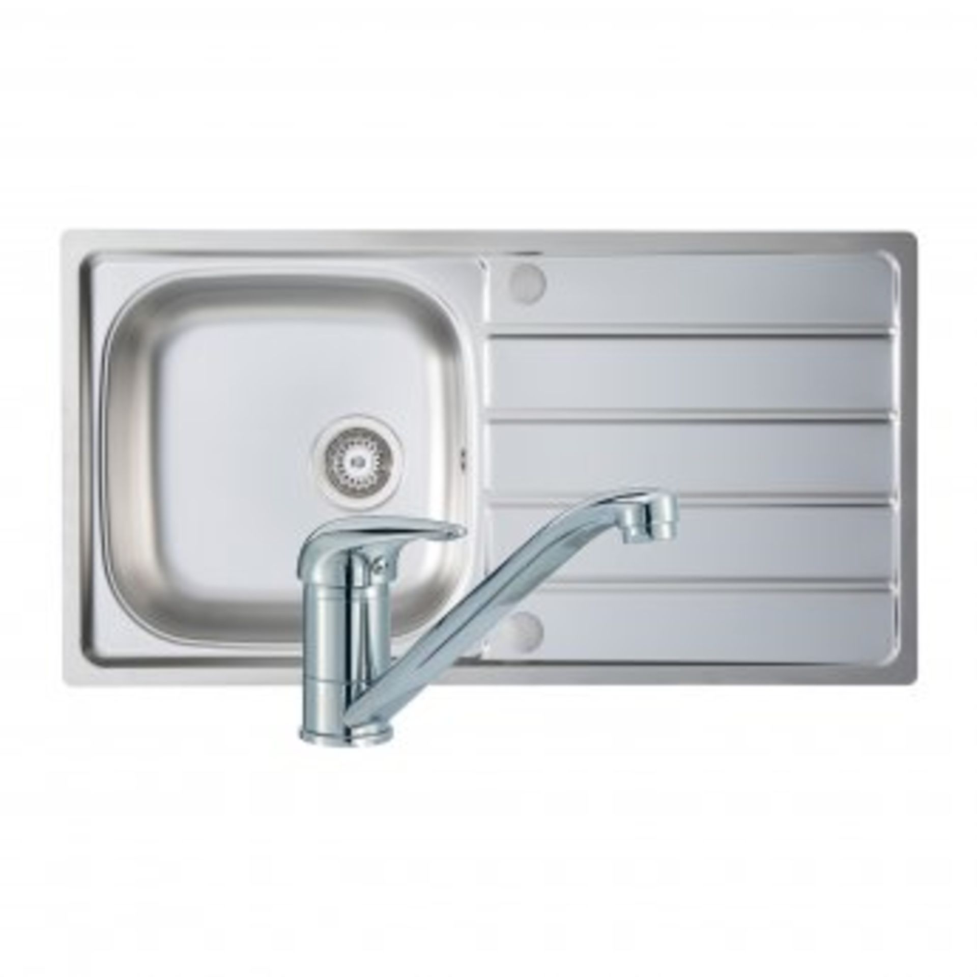 New (U218) Signature Prima 1.0 Bowl Kitchen Sink With Sink Tap And Waste Kit 965 L x 500 W - St...