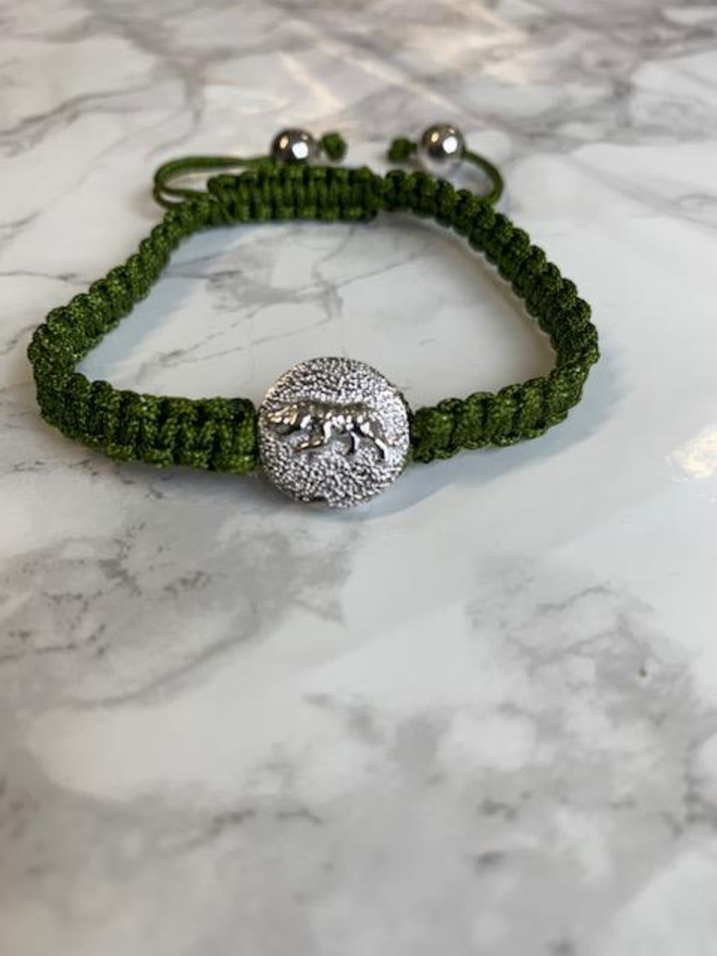 15 x Tiger (Silver Bead Ends) Chinese Zodiac Year Adjustable Green Beaded Bracelet - Image 2 of 6