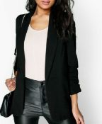 JOB LOT 18 Boohoo Ruched Sleeve Blazer Black Size 12 RRP £30 EACH BNWT