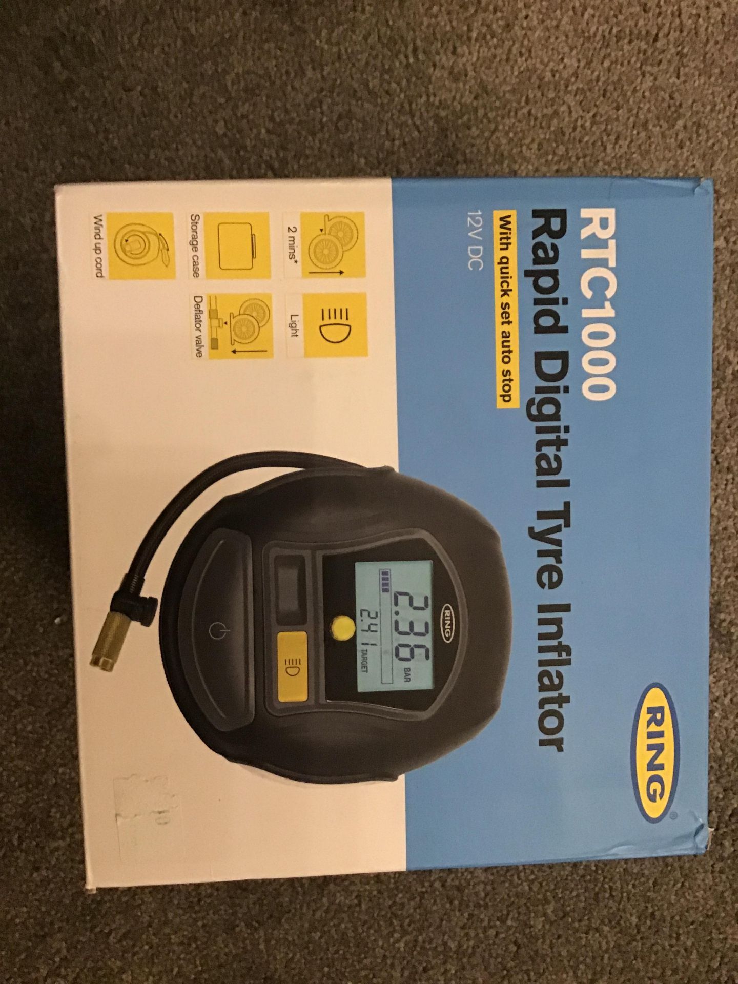 Ring RTC 1000 Rapid Digital Tyre Inflator UNTESTED CUSTOMER RETURN