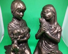 2 Cold Cast Bronze figures