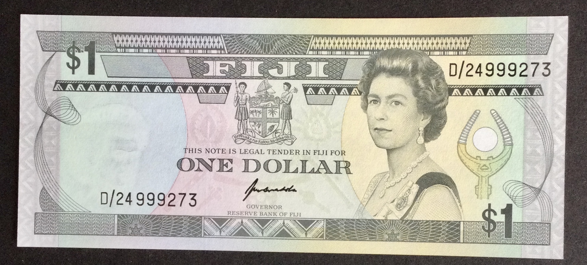 1980’s Fiji One Dollar $1 Banknote