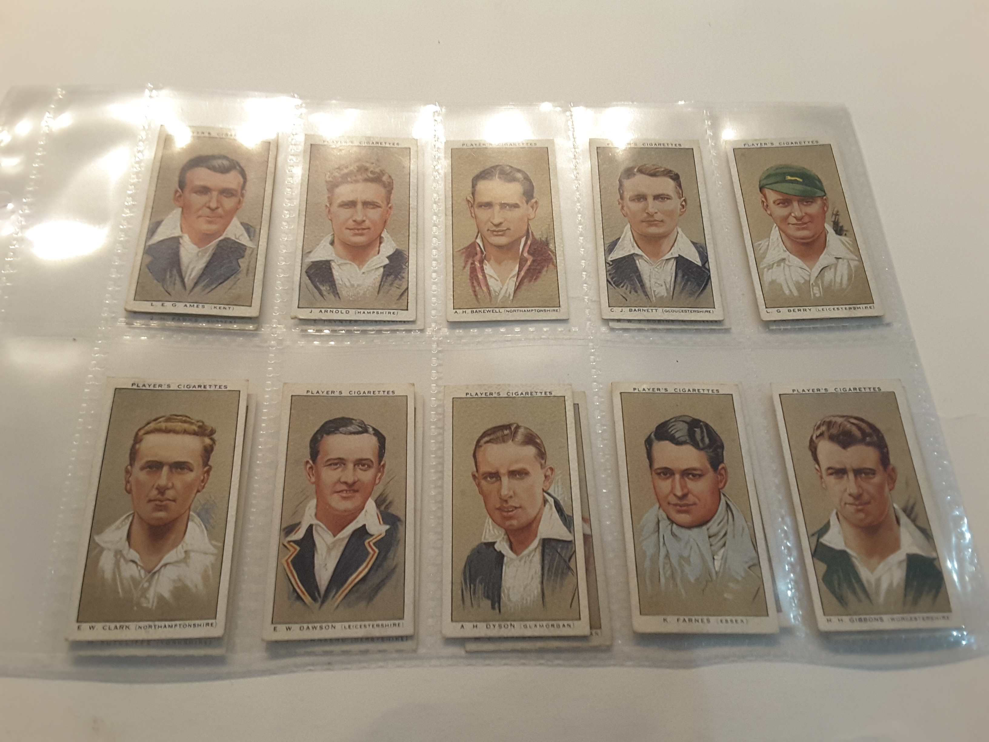 JOHN PLAYER CIGARETTE CARDS - 1934 CRICKETERS - Image 6 of 9