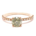 14kt rose gold ring - 1.68ct diamonds