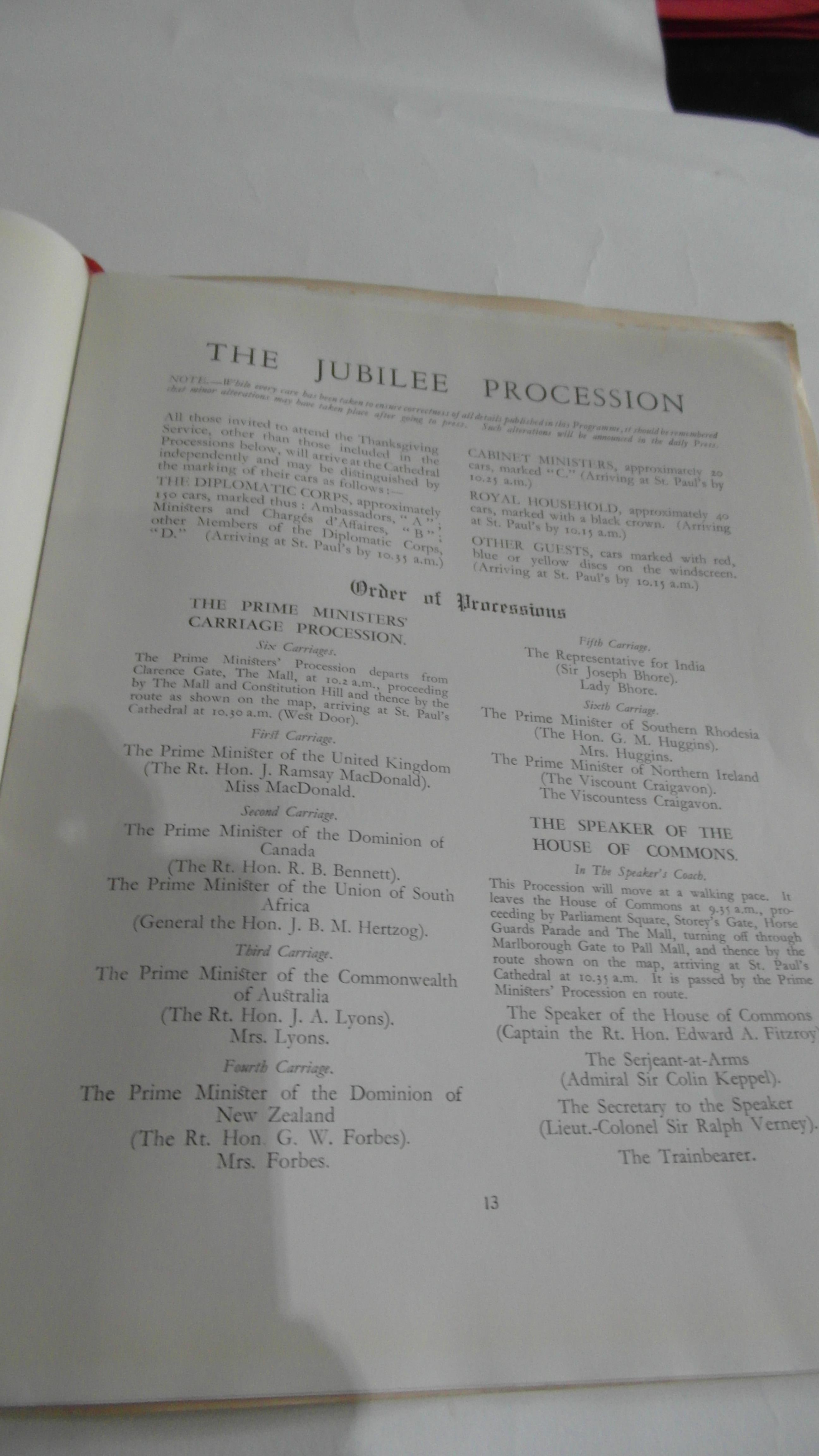 1935 KING GEORGE V JUBILEE PROCESSION PROGRAM - SPECIAL EDITION - Image 6 of 9