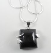 Sterling silver onyx necklace