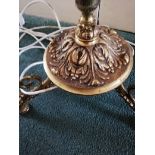 Brass antique standard lamp with corinthian coloum style and 3 feet