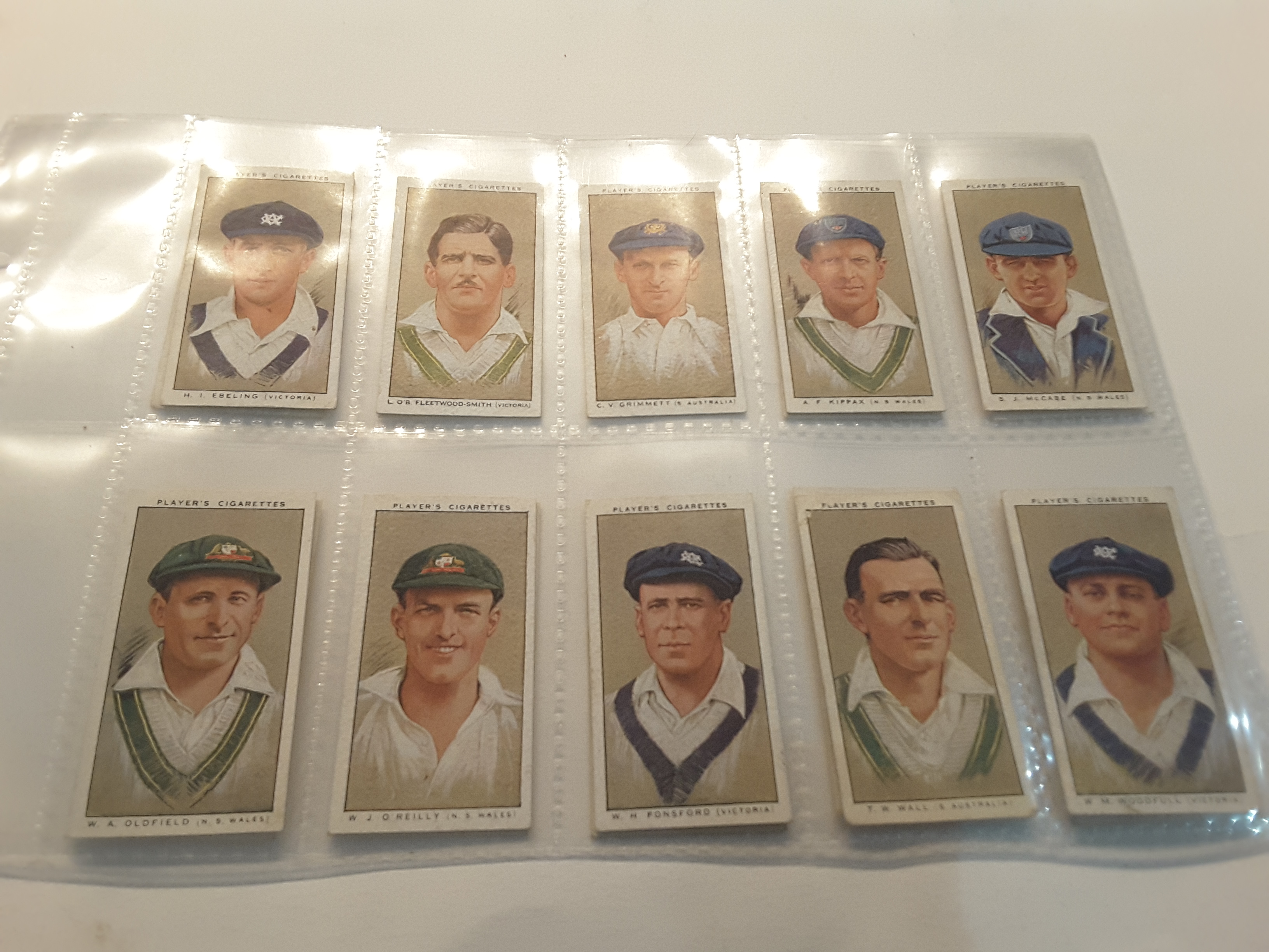 JOHN PLAYER CIGARETTE CARDS - 1934 CRICKETERS - Image 7 of 9