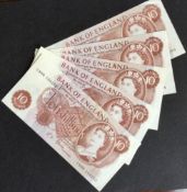 Collection of five Ten Shilling notes