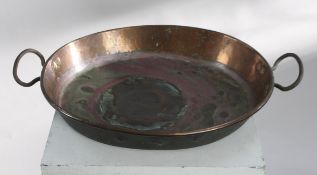 Early Antique Georgian Copper Two Handled Serving Bowl Basin