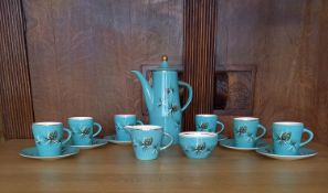 Vintage Retro Palissy Pinewood Coffee Service