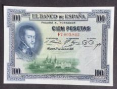 1925 Spain Banknote